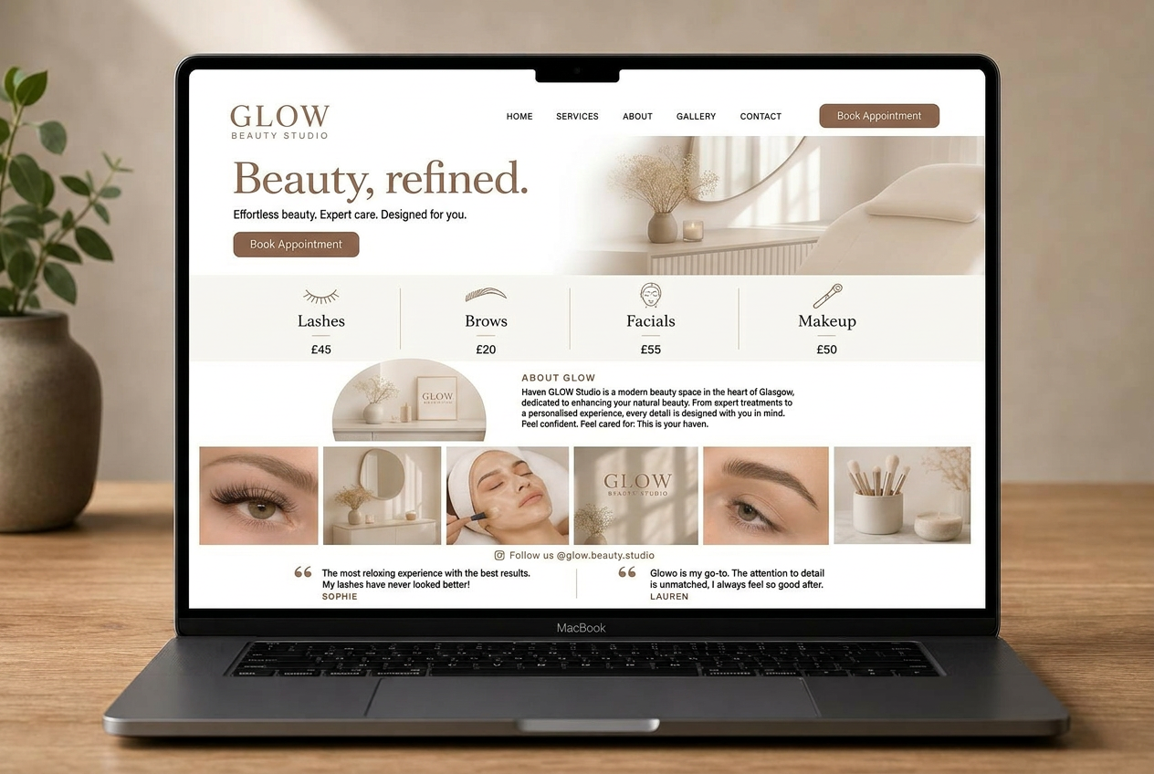 GLOW Beauty Studio website preview