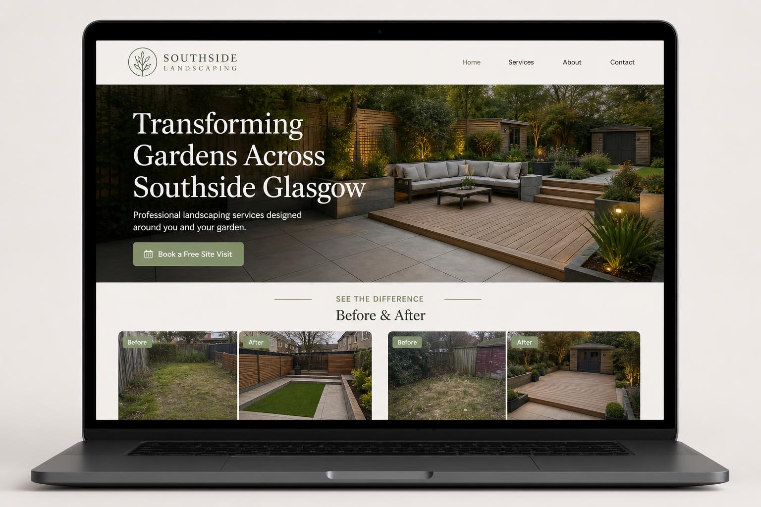 Southside Landscaping website preview